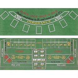 Trademark Poker Blackjack and Craps 2 Sided Layout 36-Inch x 72-Inch