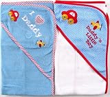 2-Pack I Love Hooded Towels, Pink-Daddy