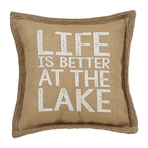Mud Pie Life Is Better At The Lake Burlap Accent pillow