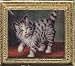 Dollhouse Miniature Framed Print of a Tabby Kitten