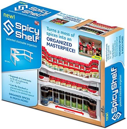 Chronovski Spicy Shelf Patented Spice Rack And Stackable Organizer Keep Your Kitchen Tidy And Neat Shelves Storage
