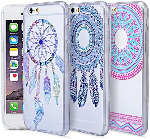 Aigoo 3-Pack Clear Case Soft Silicone Colorful Pattern Back Cover for 4.7 inches iPhone 6/iPhone 6s