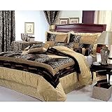 7 Pieces Leopard Print Patchwork Comforter (104