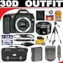 Canon EOS 30D 8.2MP Digital SLR Camera + Canon EF 50mm f/1.8 II Camera Lens + Deluxe DB ROTH Accessory Kit