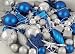125-Piece Club Pack of Shatterproof Ice Palace Silver & Blue Christmas Ornaments