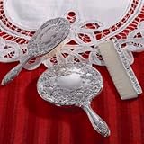 3 PIECE SILVERPLATED CHILDRENS SIZE DRESSER SET