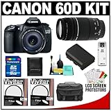 Canon EOS 60D Digital SLR Camera Body with EF-S 18-135mm IS Lens & 75-300mm ....