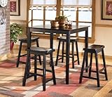 Sq Cntr Ht Tbl/(4) Bkls Bar Stls (RTA) (5/Ctn)