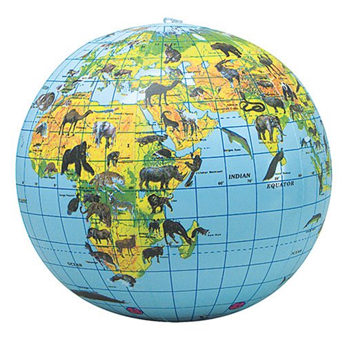 animal earth globes beach balls 6 cnt  more detail click!