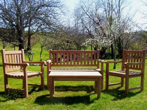 Richmond Teak Garden Bench and Chair Set 5' 150 cm Richmond Teak Garden Bench and Chair Set 5' 150 cm