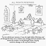 'It was the night before Christmas' Cartoon print by Michael Maslin, Published in The New Yorker on 1/11/1993
