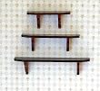 Dollhouse Miniature Set of 3 Mahogany Wall Shelves