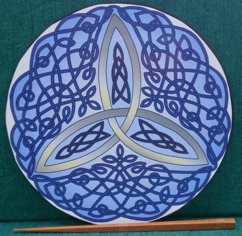 Mandalynths Blue Celtic Trinity Knot Mindfulness Art for Stress, Anxiety and Attention Management