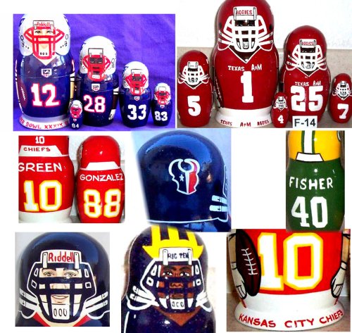 NFL Football Philadelphia Eagles or any team Russian Nesting doll 5 pcs / 6-7 in #NFL-1