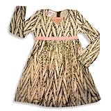 Lipstik - Girls Tiger Print Dress, Pink, Brown