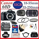 Canon EOS 60D 18 MP CMOS Digital SLR Camera with Canon EF-S 18-55mm f/3.5-5 ....