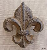 Cast Iron Drawer Handle Pull Fleur De Lis Brown Knob