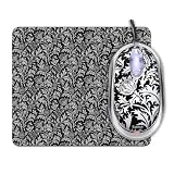 Saitek PM46tp Expression Notebook Mouse and Mouse Pad - Thistle Print (Black)