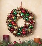 Lighted Battery-Operated Christmas Ornament Wreath By Collections Etc