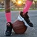 Athletic Half Cushioned Crew Socks | Basketball Silhouette Design | Pink/Blue