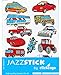 Jazzstick 120 Vehicles Car Bus Truck Van Motorbike Decorative Sticker 10 Sheets 05A04