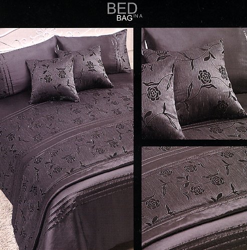 Double Bed-BED IN A BAG-Duvet Cover-Pillowcases-Runner-Cushions-Silver Grey