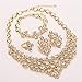 Moochi 18K Gold Plated White Zircon Embedded Scarf Pattern Jewelry Set