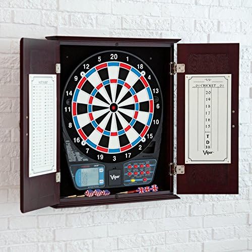 Wakefield Viper 787 Electronic Dart Board and Cabinet Set, Perfect for Indoor and Outdoor Games and Tournaments