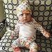 Newborn Baby Kids Girls Flower Print Polka Dots Tops+Pant+Hat Outfits 3pcs (0-3 Months, White)