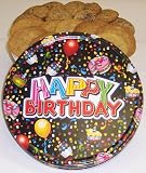 Gourmet Food : Scott's Cakes Cookie Combos - Brownie Chunk and Peanut Butter 2 1/2 lb. Large Happy Birthday Tin