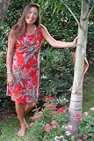 Short Tank Flared Dress - Jungle Bird Sleeveless Knee Length A-Line Silhouette Hawaiian Aloha Pullover Short Tank - Regular Size
