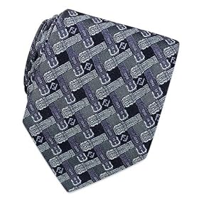 Fendi Belt Pattern Logoed Woven Silk Tie Light Blue