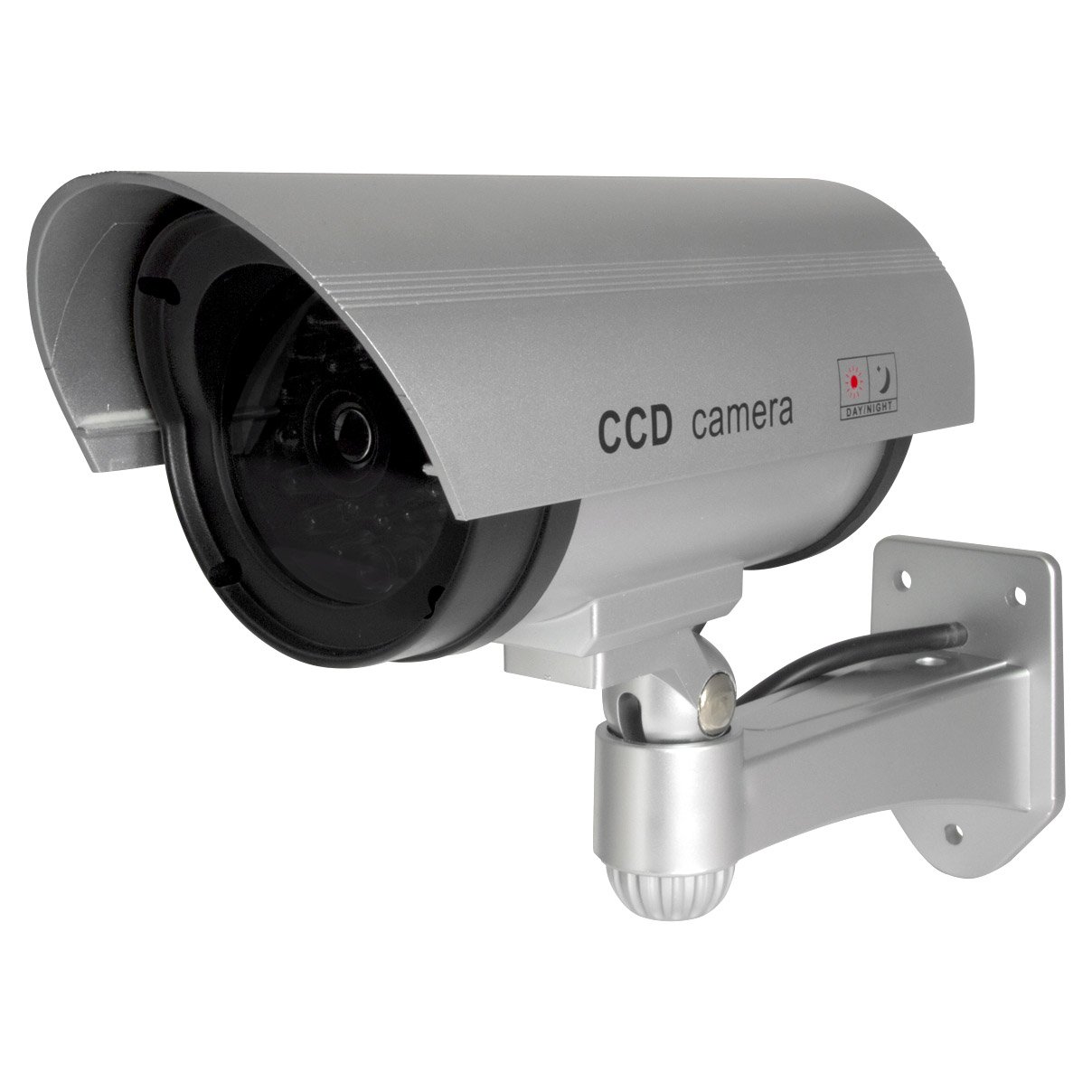 Wireless Dummy Bullet IR Security Camera (Silver) with Flashing Red