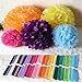 Saitec 18PCS Mixed 3 Sizes White Red Black Tissue Paper Pom Poms Pompom Wedding Birthday Party Decoration Baby Shower Favors