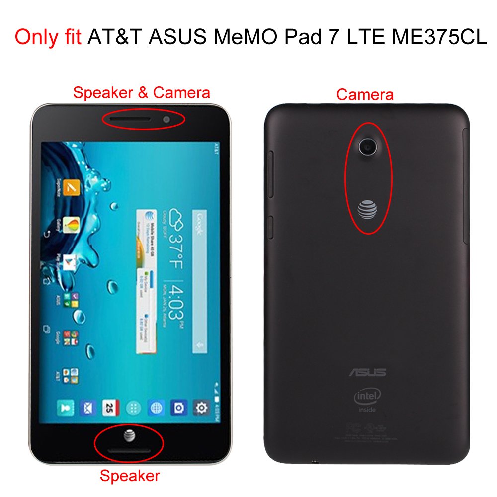 AT&T ASUS MeMO Pad 7 LTE ME375CL Leather Case Smart Cover GoPhone