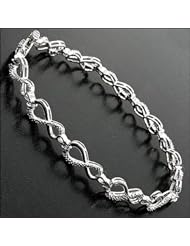 0.20 Ct 925 Sterling Silver Genuine Diamond Tennis Bracelet 7 "