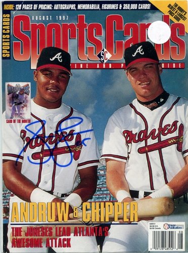 Andruw Jones Autographed/Signed Magazine Page