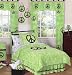 Lime Groovy Peace Sign Tie Dye Children's Bedding 3pc Full / Queen Set