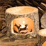 Deer Silhouette Wildlife Ceramic Tealight Candleholder