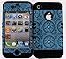 BUMPER CASE FOR APPLE IPHONE 4G 4 G SOFT BLACK SKIN HARD TRANS BLUE CIRCULAR PATTERNS COVER