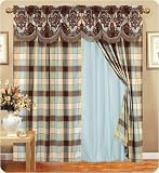 Review KingLinen  / Jessica Plaid Curtain Set w/ Valance/Sheer/Tassels