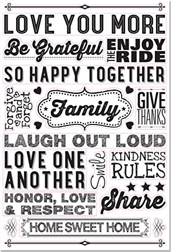 Family Rules Peel & Stick Wall Decal Set (25 removable vinyl wall decals)