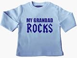 My Grandad Rocks Long Sleeve Baby T-shirt, Cool Baby Gifts