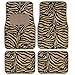 Tan and Black Stripes Zebra Print Car Floor Mat Gift Set