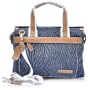 13.1 inch Blue Metallic Raw Denim Texture Zebra Printed Notebook Laptop Tote Handbag / Shoulder Messenger Bag for Macbook, Acer, ASUS, Dell, HP, Sony, Toshiba