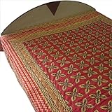 Queen Bedcover Handmade Floral Design Block Printed from India