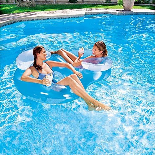 Double inflatable water floating row sun bathing beach back cushion bed swimming products