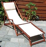 Sonnenliege Gartenliege Deckchair Saunaliege inkl. abnehmbarem Fußteil und Kopfstütze