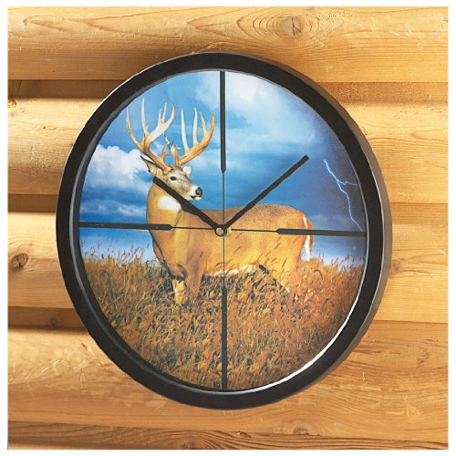 AIM 14-Inch Atomic Wall Clock - Whitetail Crosshairs