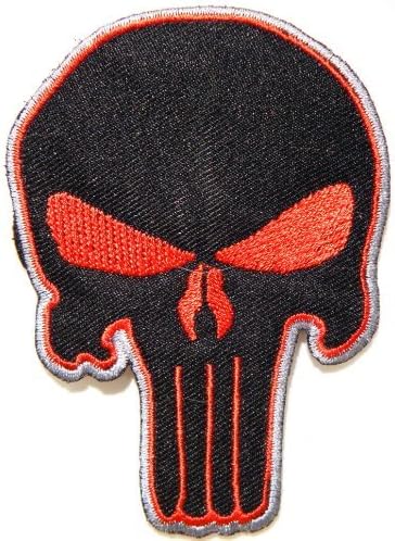 Punisher Skull Ghost Hog Outlaw Hot Rod Rider Army Military Biker Jacket T-Shirt Embroidered Sew Iron on Patch,Size 2.5 inch x 3.5 inch